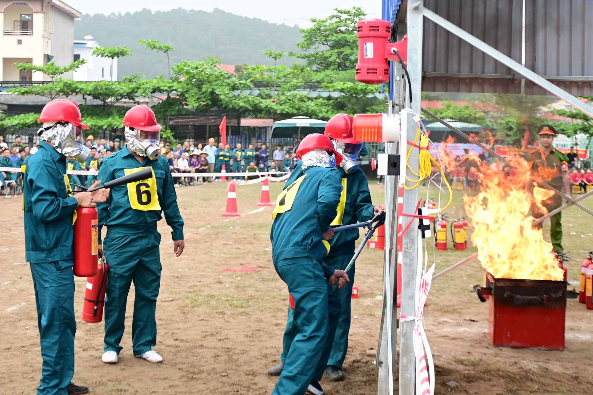 Cụm số 1 (huyện Thủy Nguyên): Tổ chức thành công Hội thi nghiệp vụ chữa cháy và cứu nạn, cứu hộ “Tổ liên gia an toàn phòng cháy, chữa cháy”